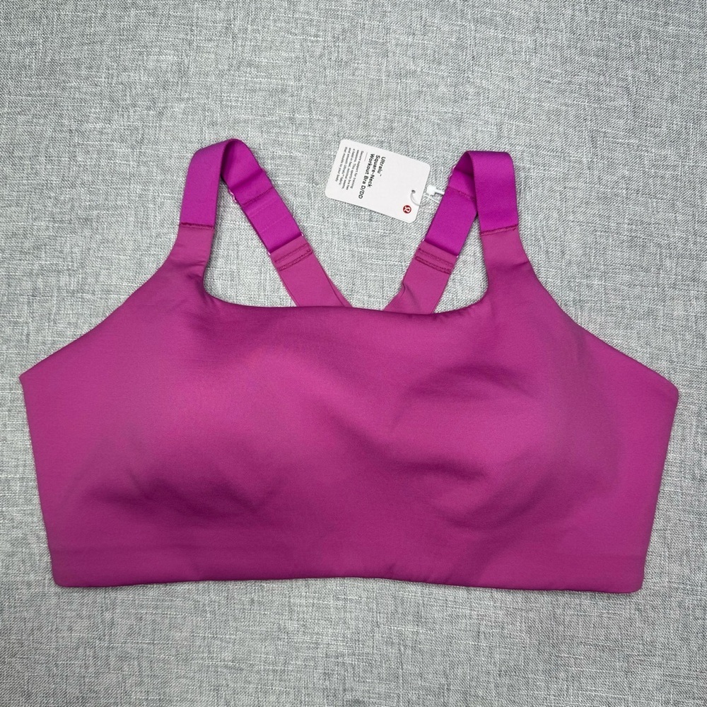 Lululemon Ultralu Square Neck Workout Bra D/DD Pow Pink Size 12 NWT - Picture 5 of 10